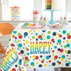 New Rainbow Spots Birthday Tableware & Decorations - 16 Guests Tableware|Birthday Party