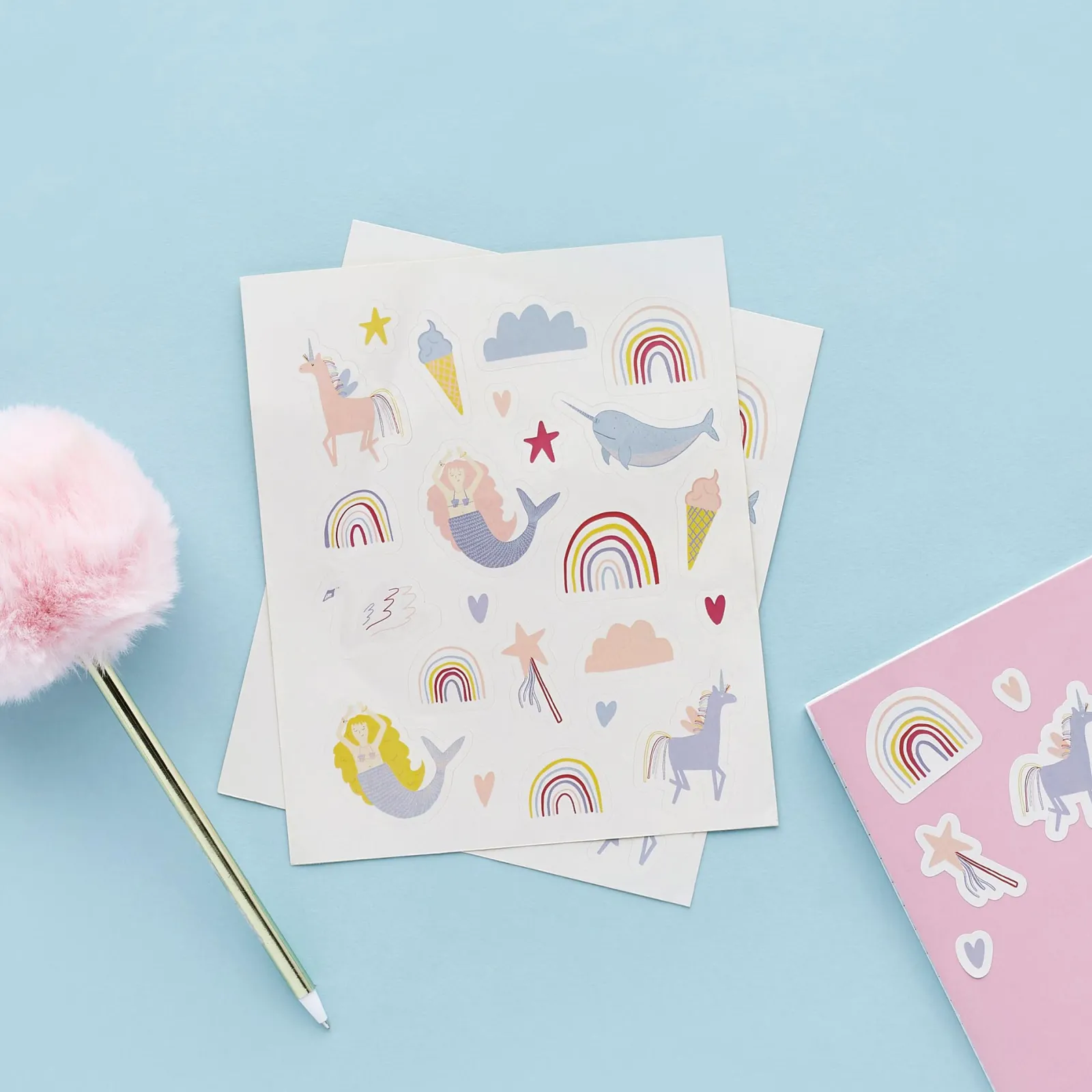 Card Factory Rainbow Sticker Sheets - Pack of 2