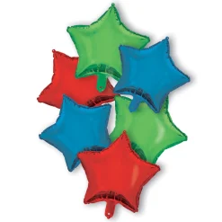 Discount Red, Blue & Green Stars Balloon Bouquet (UnInflated) Kids Balloons For Kids|Balloons For Him