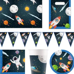 Best Rocket Space Party Tableware & Decorations Bundle - 16 Guests Tableware|Birthday Party