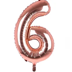 Rose Gold Number 6 Giant Foil Helium Balloon (Deflated) Kids 60Th Birthday|16Th Birthday