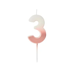 Rose Gold Ombre Number Cake Candle (0-9) Cake Candles|Birthday Party
