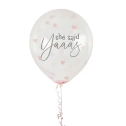 Sale Rose Gold She Said Yaaas Confetti 12-Inch Latex Balloons - Pack of 5 Hen Party|Balloons For Her