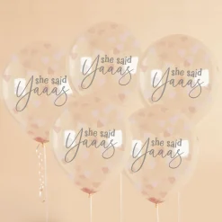 Sale Rose Gold She Said Yaaas Confetti 12-Inch Latex Balloons - Pack of 5 Hen Party|Balloons For Her