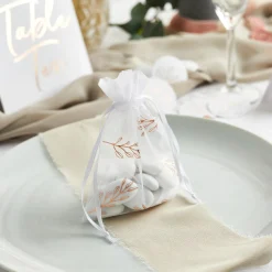Card Factory Rose Gold Vine Organza Bags - Pack of 10