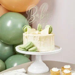 Sage Baby Acrylic Cake Topper Cake Candles|Baby Shower Party