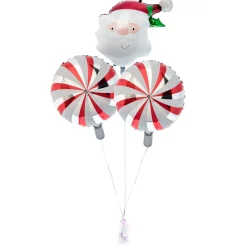 Kids Card Factory Santa & Candy Cane Balloon Bouquet - DELIVERED INFLATED!
