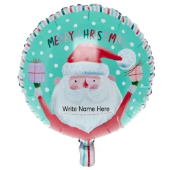 Kids Card Factory Santa Merry Christmas Write-On 18-Inch Foil Helium Balloon (With Pen)