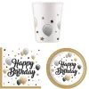 Hot Silver & Gold Balloons Birthday Party Tableware Bundle - 16 Guests Tableware|Birthday Party