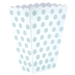 Silver & White Dotty Treat Boxes - Pack Of 8 100Th Birthday|90Th Birthday