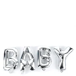 Kids Card Factory Silver Baby Balloon Banner Kit