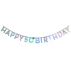 Card Factory Silver Happy 50th Birthday Letter Banner