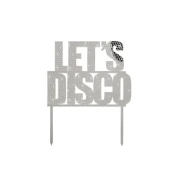 Sale Silver Let's Disco Acrylic Cake Topper Cake Candles|Birthday Party