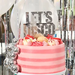 Sale Silver Let's Disco Acrylic Cake Topper Cake Candles|Birthday Party