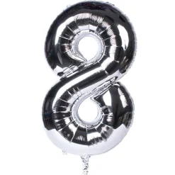 Outlet Silver Number 8 Foil Giant Helium Balloon - Uninflated 80Th Birthday|18Th Birthday
