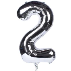 Online Silver Number 2 Giant Foil Helium Balloon INFLATED 21St Birthday|Anniversary Party