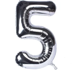 Best Silver Number 5 Giant Foil Helium Balloon INFLATED 50Th Birthday|Anniversary Party