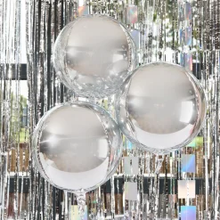 Card Factory Silver Orb 15-Inch Foil Balloons - Pack of 3