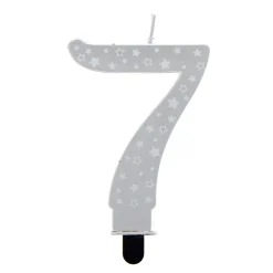 Card Factory Silver Starry Number 7 Cake Candle