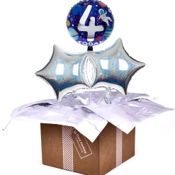 Online Spaceman 4th Birthday Balloon Bouquet - DELIVERED INFLATED! Birthday Party|Balloons For Him