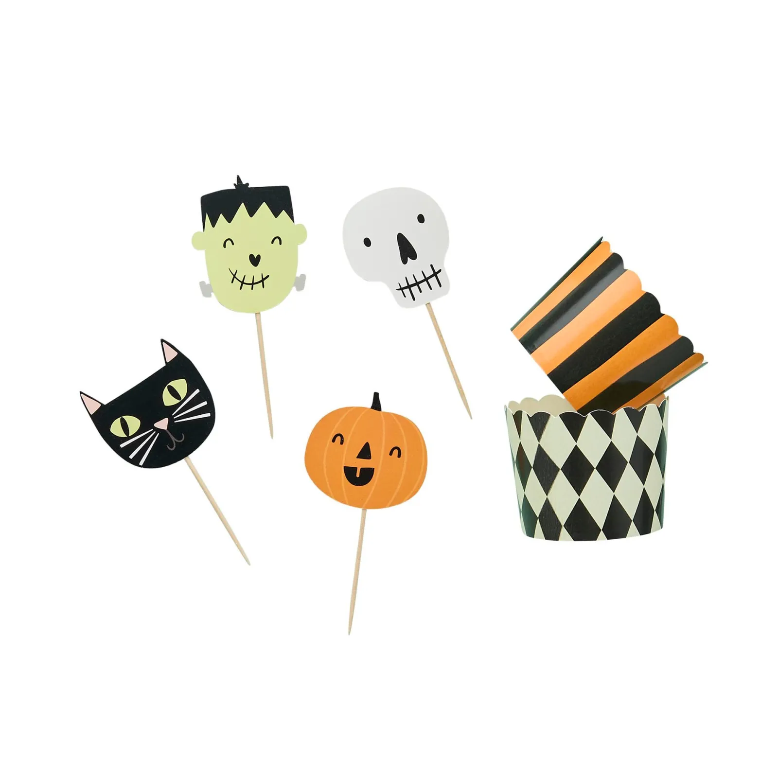 Sale Spooky Friends Food Cups & Picks Set - Pack of 12 Tableware|Halloween Party