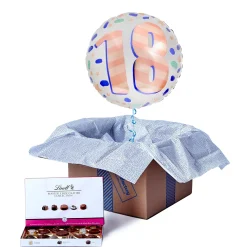 Card Factory Spots & Stripes 18th Birthday Balloon & Lindt Chocolates