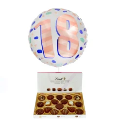 Card Factory Spots & Stripes 18th Birthday Balloon & Lindt Chocolates