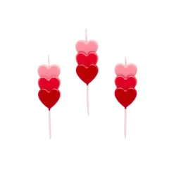 Card Factory Stacked Heart Cake Candles - Pack of 3