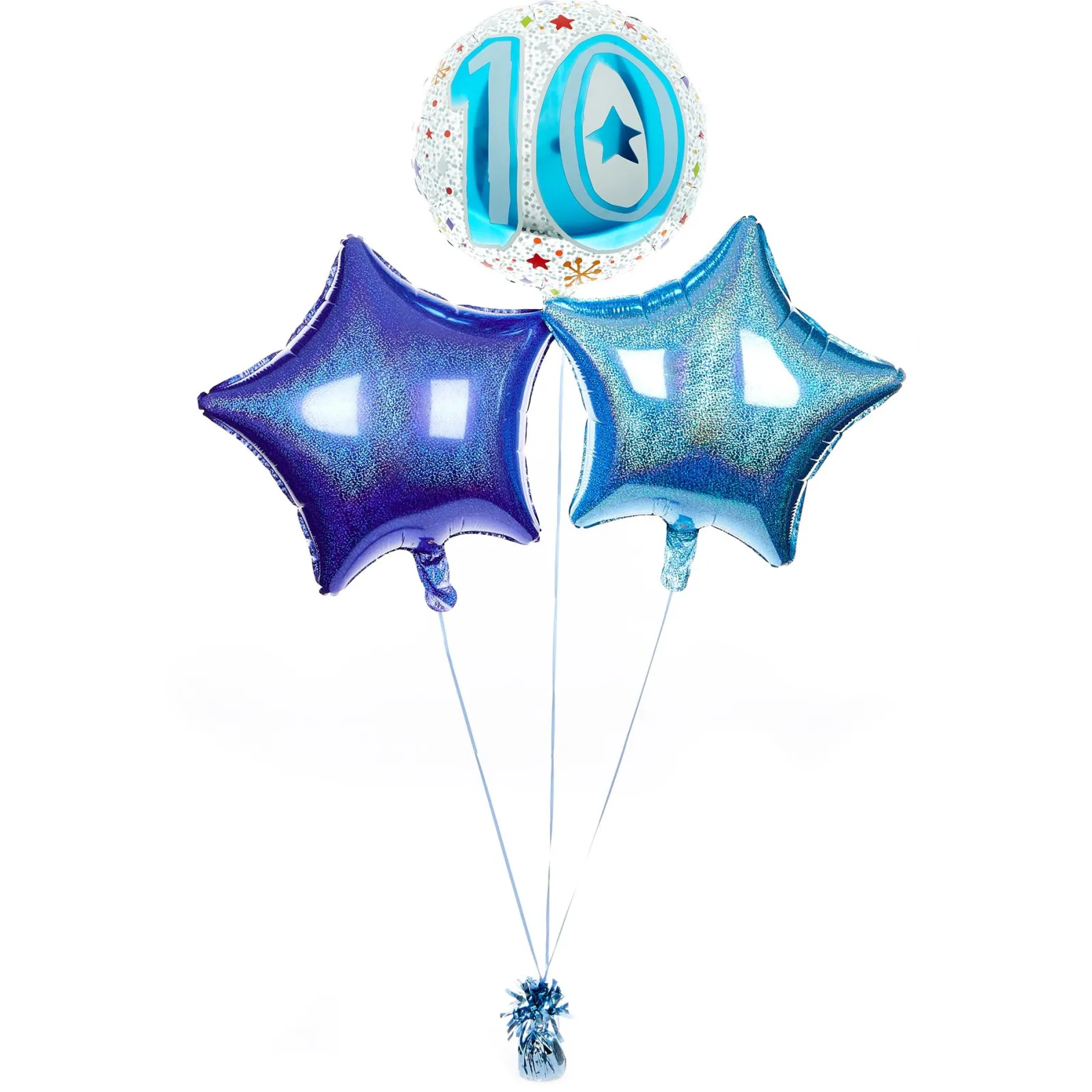 Clearance Starry 10th Birthday Balloon Bouquet - DELIVERED INFLATED! Birthday Party|Balloons For Him