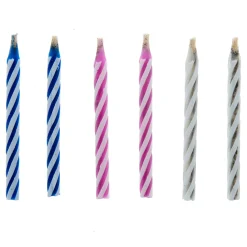 Card Factory Striped Relighting Birthday Candles - Pack of 10