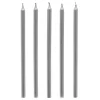 Card Factory Tall Metallic Silver Cake Candles & Holders - Pack of 10