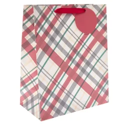 Card Factory Tartan Large Portrait Christmas Gift Bag
