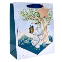 New Tatty Teddy Tree Large Portrait Gift Bag Navy Gift Wrap|Gift Wrap For Him