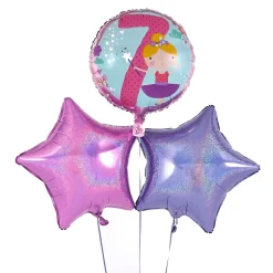 Online 7th Birthday Ballerina Pink Balloon Bouquet - DELIVERED INFLATED! Kids Balloons For Kids|Special Age Balloons