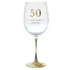 Card Factory 50th Birthday Wine Glass