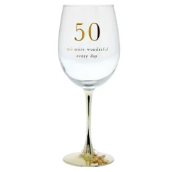 Card Factory 50th Birthday Wine Glass