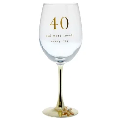 Clearance 40th Birthday Wine Glass 40Th Birthday|Glassware