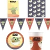 Card Factory The Mandalorian Birthday Party Tableware & Decorations Bundle - 16 Guests
