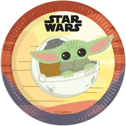 Card Factory The Mandalorian Birthday Party Tableware & Decorations Bundle - 16 Guests