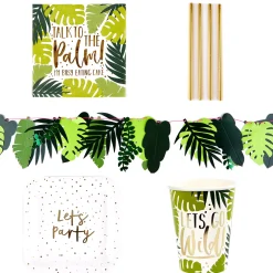 Online Tropical Party Tableware & Decorations Bundle - 10 Guests Tableware|Anniversary Party