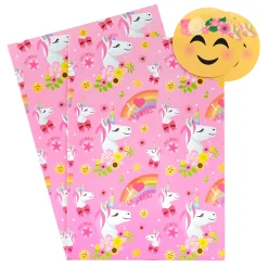 Sale Unicorns & Rainbows Emoji Wrapping Paper & Gift Tags - Pack of 2 Kids Gift Wrap For Kids|Birthday Gift Wrap