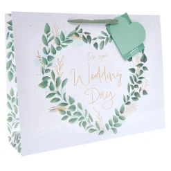 Card Factory Wedding Foliage Extra Large Landscape Gift Bag With Tissue Paper