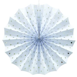 Card Factory White & Gold Paper Fan Decorations - Pack Of 3