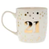 Card Factory White & Gold 21st Birthday Mug