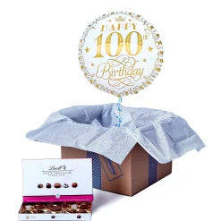 Sale White & Gold 100th Birthday Balloon & Lindt Chocolates 100Th Birthday|Birthday Party