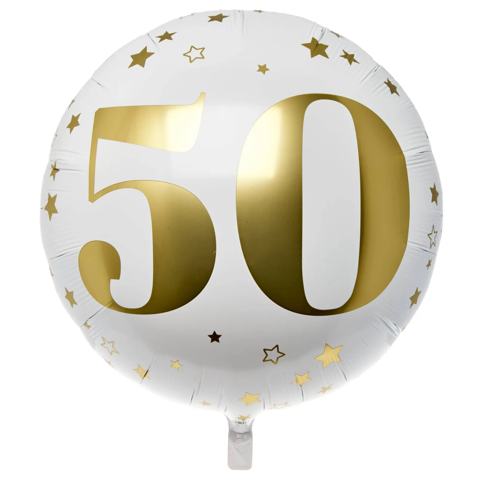 Discount White & Gold 50th Birthday 31-Inch Foil Helium Balloon 50Th Birthday|Balloons For Him