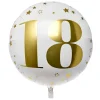 Card Factory White & Gold 18th Birthday 31-Inch Foil Helium Balloon
