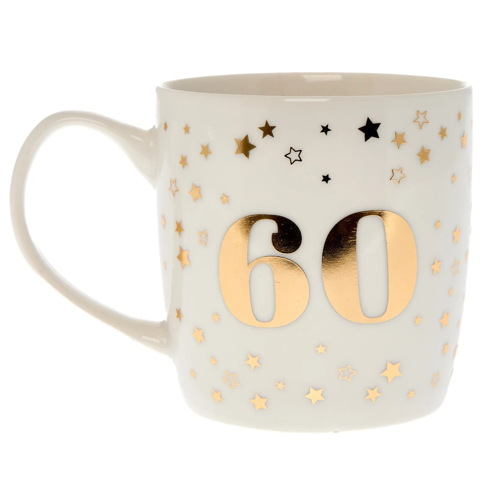 Card Factory White & Gold 60th Birthday Mug
