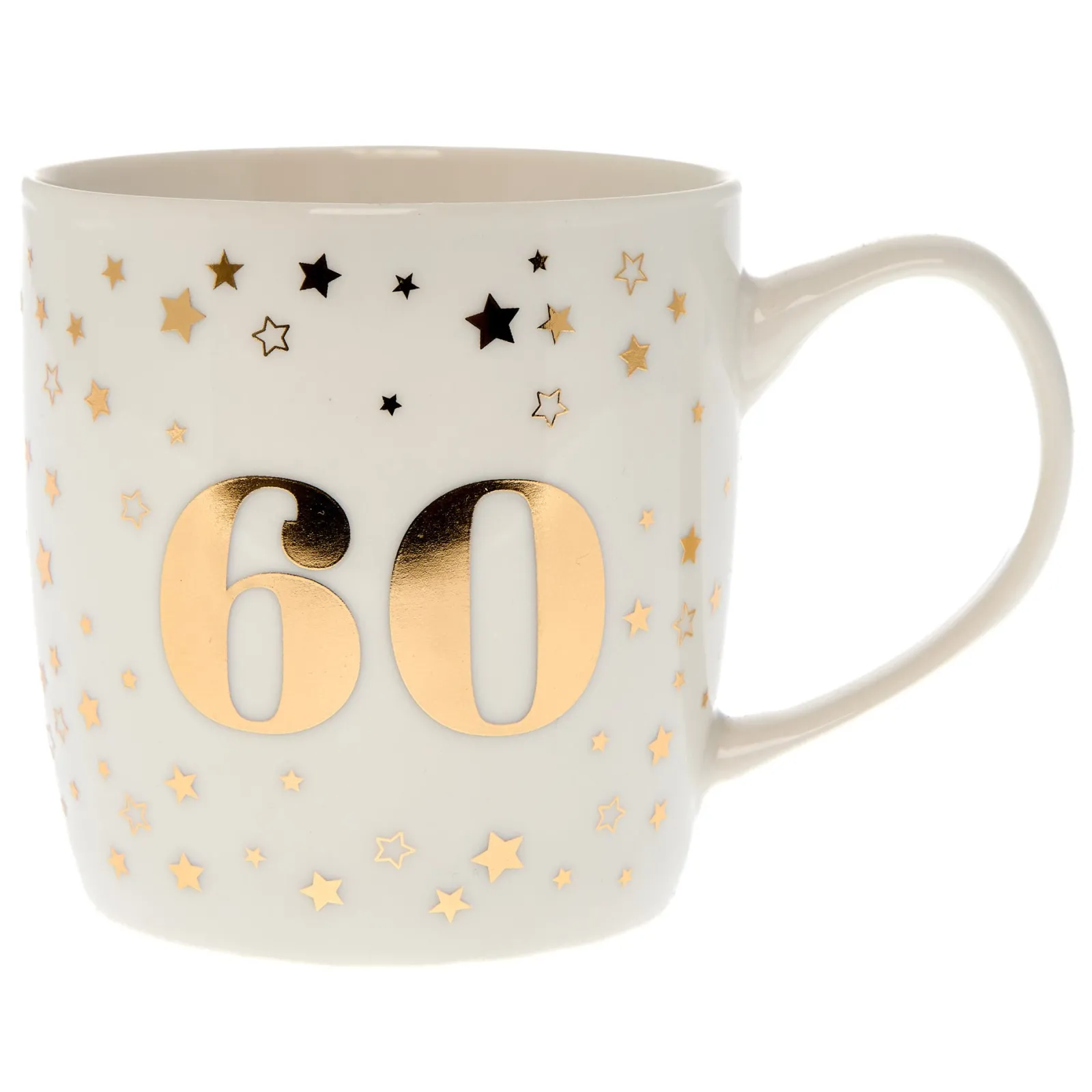 Card Factory White & Gold 60th Birthday Mug