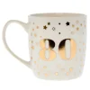 Clearance White & Gold 80th Birthday Mug 80Th Birthday|Mugs
